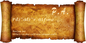 Pödör Alfonz névjegykártya